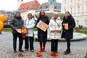 Frauenstadträtin DI Constance Mochar und das Klagenfurter Frauenbüro nahmen bei der Veranstaltung „16 Tage gegen Gewalt an Frauen“ im Landhauspark teil. Foto: StadtKommunikation / Buchner