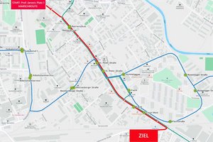 Die Route des Schüler-Gedenkmarsches