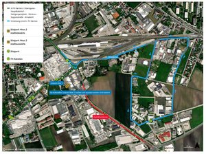 Umleitung der Linie A - FH Kärnten wegen Asphaltierungsarbeiten Gerberweg