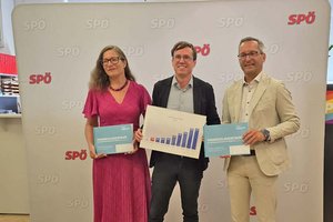 Finanzstadträtin Constance Mochar, Vizebürgermeister Ronald Rabitsch und Stadtrat Franz Petritz. Foto: Mein Klagenfurt