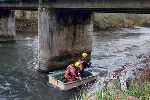 Suchaktion durch den Tauchtrupp der Berufsfeuerwehr Klagenfurt. Foto: Berufsfeuerwehr Klagenfurt