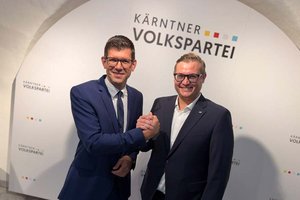 Landesparteiobmann Martin Gruber und Stadtrat Julian Geier. Foto: Klagenfurter Volkspartei
