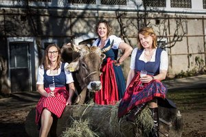 Anna-Maria Remer, Conny Meierhofer und Marion Kilzer-Ruppnig vom ältesten Bio-Betrieb Österreichs. Foto: SPAR/gleissfoto 