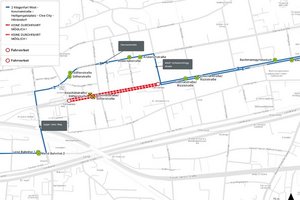 KMG-Linie 2 wird wegen Fernwärmebaustelle umgeleitet