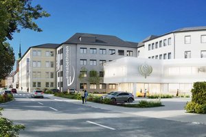 Neuer Haupteingang des Elisabethinen-Krankenhauses erhält Auszeichnung für Klimaschutz. Foto: EKH