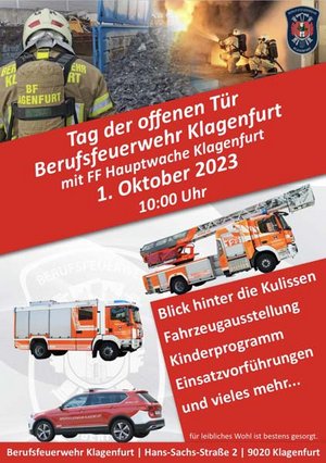 Berufsfeuerwehr Klagenfurt lädt zum Tag der offenen Tür