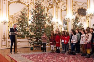 Kärntner Christbaum erstrahlt als Zeichen der Hoffnung in der Wiener Hofburg. Foto: LPD Kärnten/Schmiedbauer