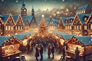 Ein KI-generierter Christkindlmarkt.
