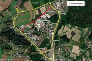 Grabungsarbeiten: Umleitung der KMG-Linie 4 in Annabichl