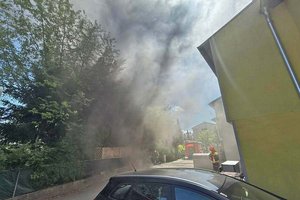 Die Feuerwehr konnte den Brand in St. Martin rasch unter Kontrolle bringen. Foto: Berufsfeuerwehr Klagenfurt