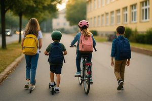 Immer mehr Kinder kommen Fuß, mit dem Rad oder mit dem Roller zur Schule. Foto: Symbolbild