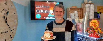 Eis-Burger: Gelateria Zia Emma startet in die Eis-Saison mit einer Neuheit