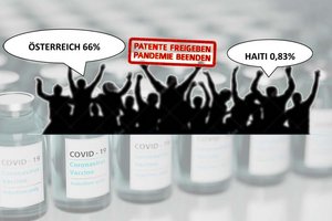 Heute findet in Klagenfurt eine Kunstgebung statt: Patente freigeben - Pandemie beenden!