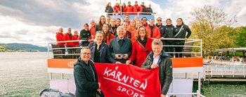 Presseempfang des Österreichischen Eishockeyverbandes (ÖEHV) an Bord der „Kärnten“ am Wörthersee. Foto: Nicolas Zangerle