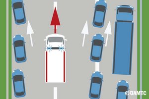 ÖAMTC-Stautipps: Vorbereitet sein, Nerven bewahren und Rettungsgasse bilden. Grafik: ÖAMTC