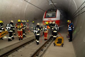 Übung im Koralmtunnel. Foto: ÖBB/Chris Zenz