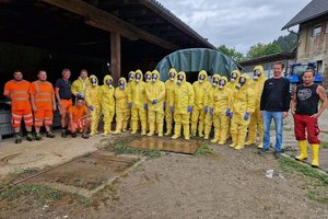 Das gesamte Kärntner Team der Seuchenbekämpfungsübung. Foto: Land Kärnten, Abt 10/Land Steiermark/Binder