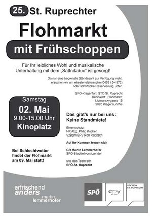 25. St. Ruprechter Flohmarkt lädt zum Stöbern und Frühschoppen