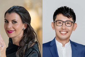Sopranistin Judith Spiesser und Chefdirigenten Chin-Chao Lin. Foto: Walter Glueck/Stadttheater Klagenfurt