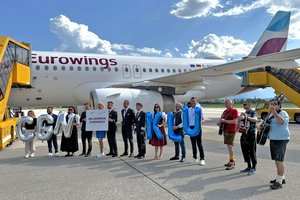 Eurowings-Erstflug aus Köln in Klagenfurt gelandet. Foto: Klagenfurt Airport