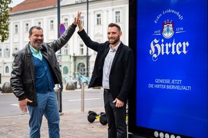 Hirter Geschäftsführer Niki Riegler (li.) und PSG-Geschäftsführer David Kovacevic. Foto: STW/Stabentheiner