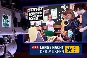 „Kinder machen Kino“ bei der Langen Nacht der Museen im Kinomuseum. Foto: Kinomuseum Klagenfurt