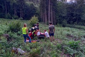 Schwer verletzt: Klagenfurterin stürzte mit Mountainbike über Böschung. Foto: Bergrettung Klagenfurt