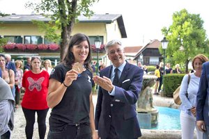 Empfang für Olympiamedaillengewinnerin Magdalena Lobnig in Völkermarkt. Foto: LPD Kärnten/Peter Just