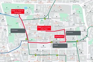 Die Route der Demo am Donnerstag