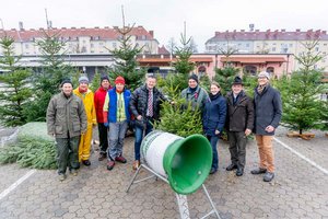 Bürgermeister Christian Scheider bei der heutigen Eröffnung des Christbaummarktes. Foto: StadtKommunikation/Wiedergut