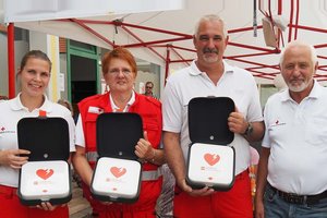 „First Responder“ Susanne Zitzenbacher, Gaby Eder, Michael Jamar, „Henry Laden“-Teamleiter Willi Dörfler. Foto: Peter Pugganig/RK