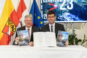 LH Kaiser und LR Gruber präsentieren Programm „Zukunft Kärnten“. Foto: LPD Kärnten/Peter Just