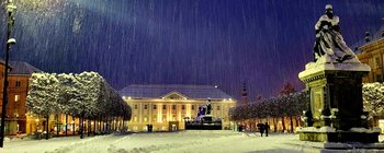 Abendspaziergang durch das verschneite Klagenfurt