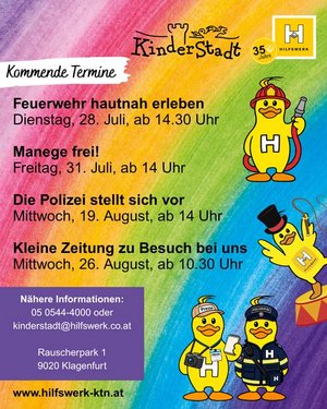 Termine in der KinderStadt