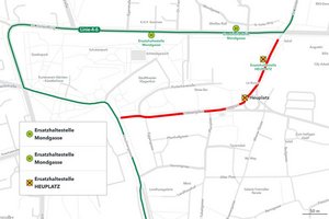 Busumleitungen wegen Grabungsarbeiten am Heuplatz