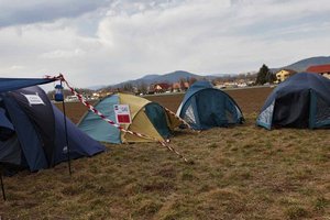 Im März 2012 fand auf dem Grundstück ein Protestcamp gegen das geplante GDK in Limmersdorf statt. Foto: Mein Klagenfurt