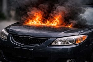 Brand im Motorraum eines abgestellten PKW in Grafenstein. Foto: Symbolbild