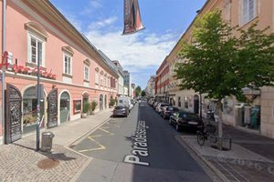 Bauarbeiten in der Paradeisergasse: Geschäfte bleiben erreichbar. Foto: Google Street View