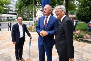 Besuch BM Gerhard Karner bei LH Peter Kaiser. Foto: LPD Kärnten/Helge Bauer