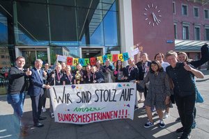 BG/BRG/SRG Lerchenfeld ist Volleyball Schülerliga Bundesmeister. Foto: KK