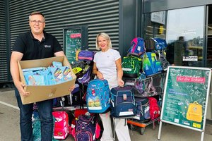 Mehr als 300 Schultaschen warten auf neue Besitzer. Foto: Lobby für Kinder – Kinderrettungswerk Kärnten