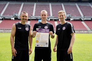 Christopher Wernitznig, Florian Jaritz und Christopher Cvetko. Foto: Austria Klagenfurt