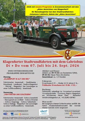 Klagenfurter Stadtrundfahrten mit dem Cabriobus