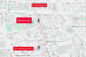 Die Route der Demo in Klagenfurt