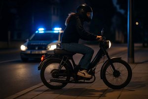 15-Jährige flüchtete am Gehweg mit ihrem Mofa ohne Kennzeichen vor der Polizei. Foto: Symbolbild