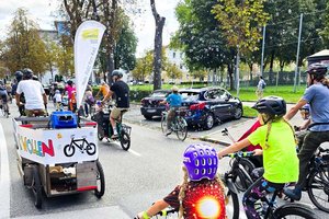 Über 250 Teilnehmer bei Kidical Mass in Klagenfurt. Foto: Radlobby Kärnten