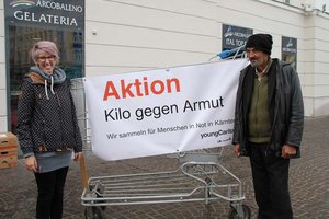 Aktion „Kilo gegen Armut“ am 14. Oktober in Klagenfurt. Foto: Caritas Kärnten