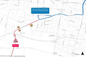 KMG-Linie B: Sieben Haltestellen werden am Montagabend nicht bedient