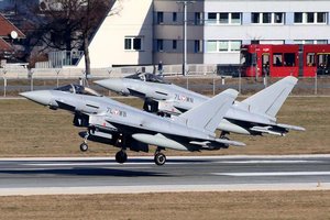 Zwei Eurofighter besuchen Tag der offenen Tür am Airport Klagenfurt. Foto: Martin Hörl/Bundesheer