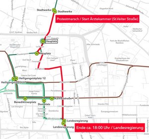 Die Route der Ärztedemo.